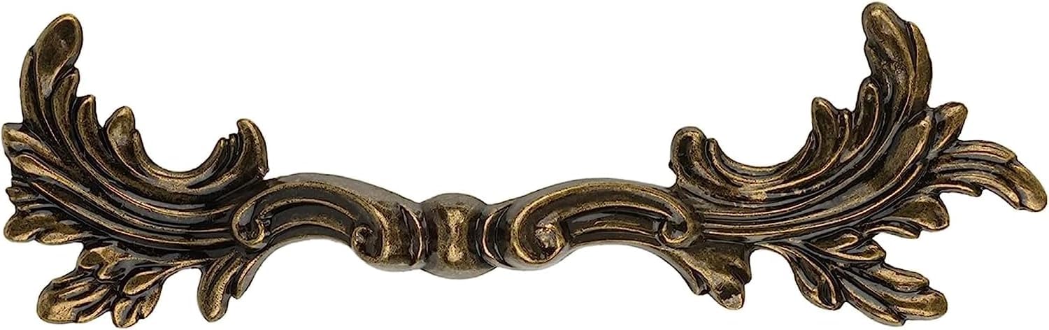 Antique English French Provincial Leaf Drawer Pull | Centers: 3" | Cabinet Door and Dresser Drawer Hardware | DL-P3288-076BB