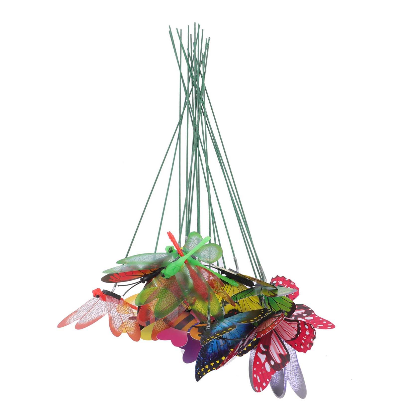 Sosoport 5 Sets Gartenstecker Simulation Biene Libelle Schmetterlinge Blumentopfeinsatz Gartenstecker Kunst Dekorativer Garten Im Freien 18 Stück * 5