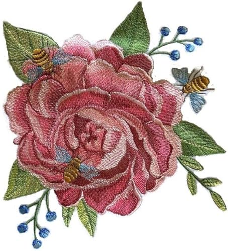 Personalizado y único (floración de verano) flores bordadas para planchar y coser [6.85 pulgadas de ancho x 7.53 pulgadas de alto] [fabricado en