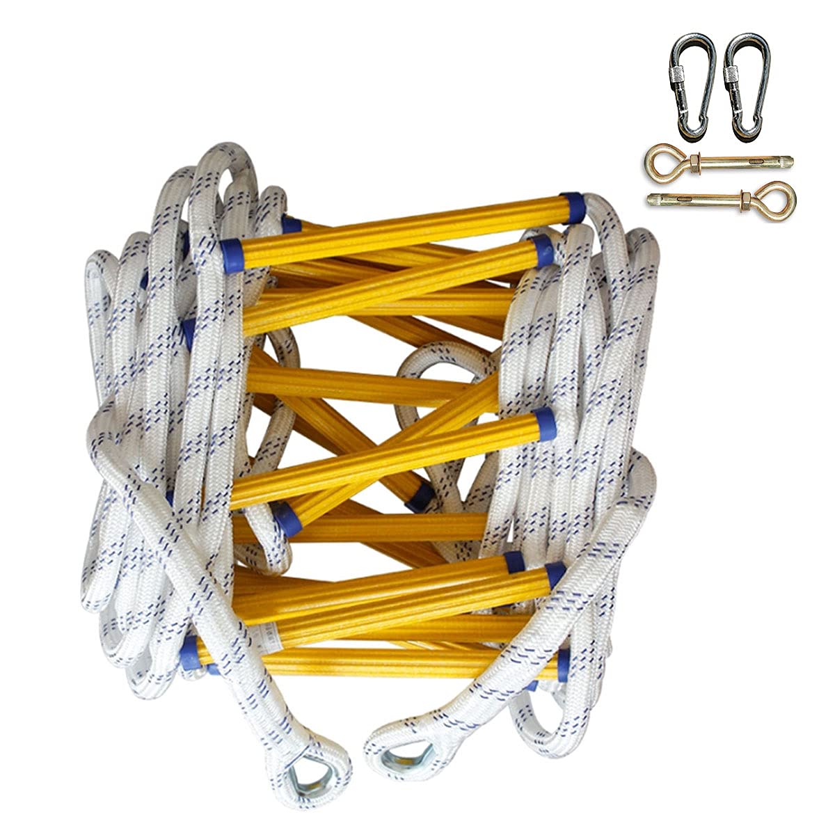 Rope ladder Escape Ladder Safety Ladder 3m 5m 8m 10m 15m 20m 30m for Home Climbing Fire Escape Weight Capacity Up to 420KG for climbing frame With Hooks(Size:3m)