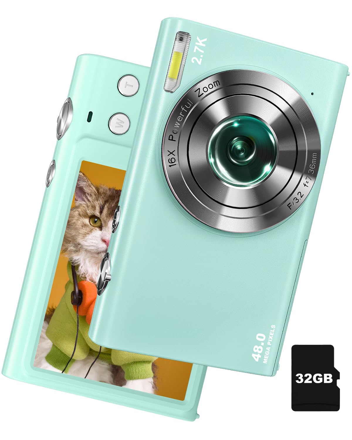 Amazon | 【2.7K オートフォーカス】デジタルカメラ デジカメ 4800万