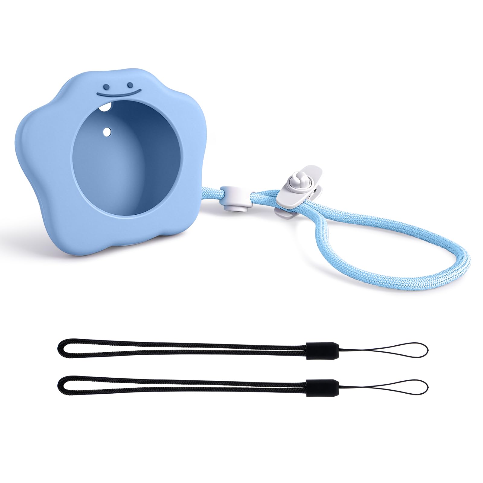 AOYYUBK Soft Silicone Protective Case for GO Plus+ 2023 with Wrist Strap and Carabiner Clip,2 Lanyards,Shockproof Flexible Cover Compatible with GO