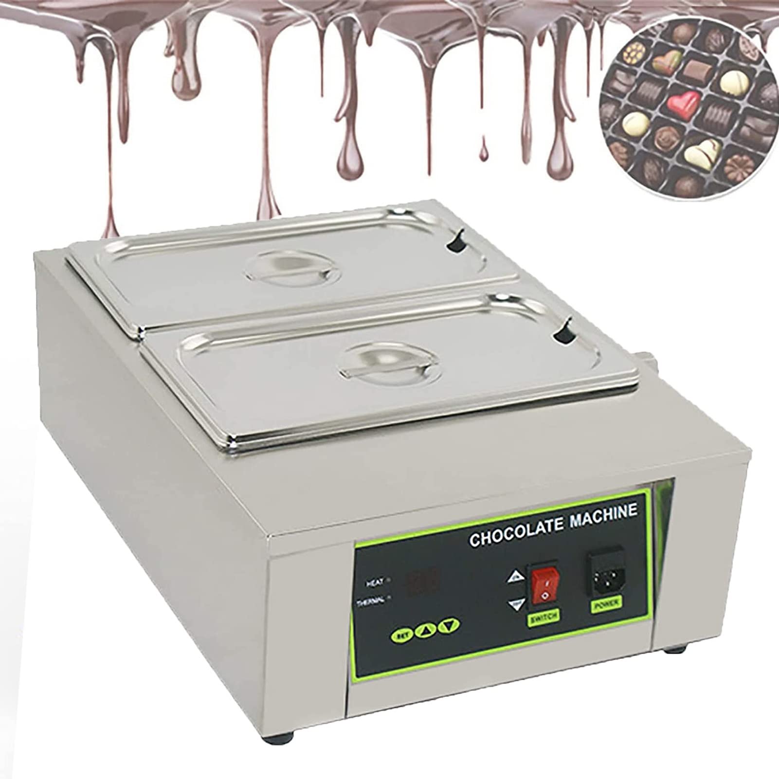 ENPAP Chocolate Melting Pot, Electric Chocolate Melting Machine,Commercial Electric Chocolate Tempering Machine 0?~95?/0?~194? Chocolate Melter
