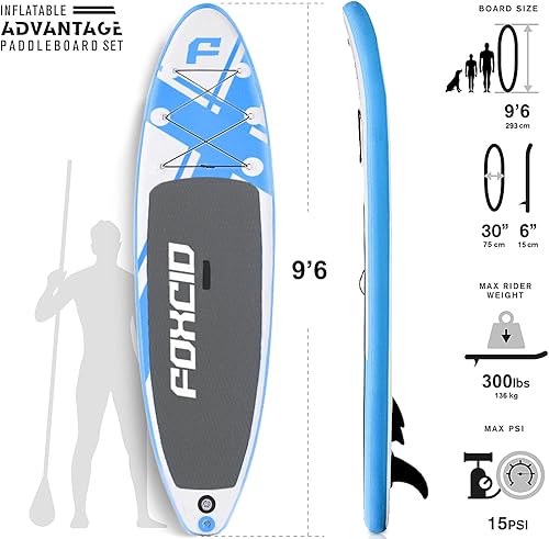 Miniatura 3 de Tabla de remo inflable (6 pulgadas de grosor) con accesorios de SUP premium y bolsa de transporte  Posición amplia, aleta inferior para remo,