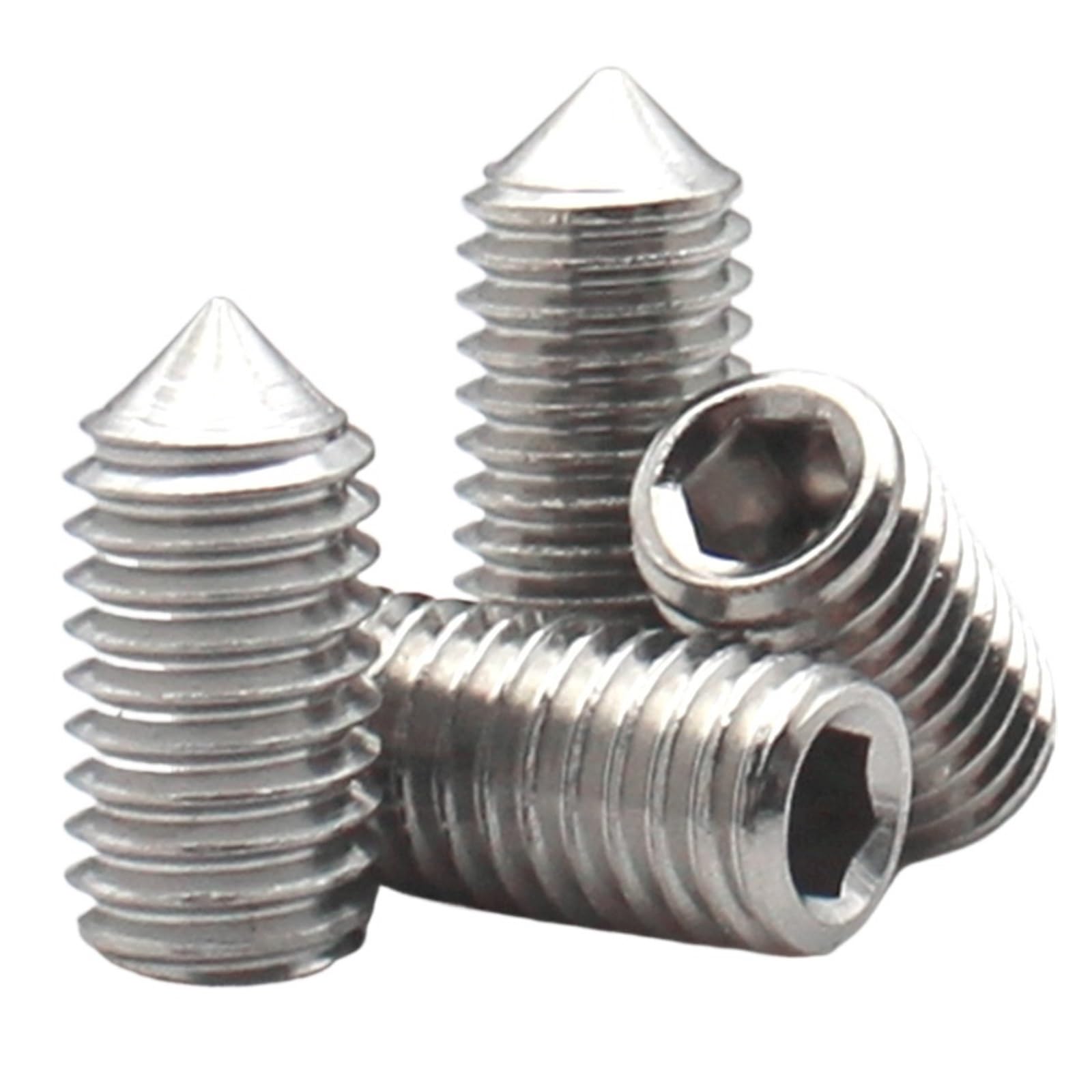 10-20 Piezas M8 M10 M12 304 Punta Cónica De Acero Inoxidable Tornillo Sin Cabeza Tornillos Fijación Hexagonal DIN914 Longitud 5-55mm