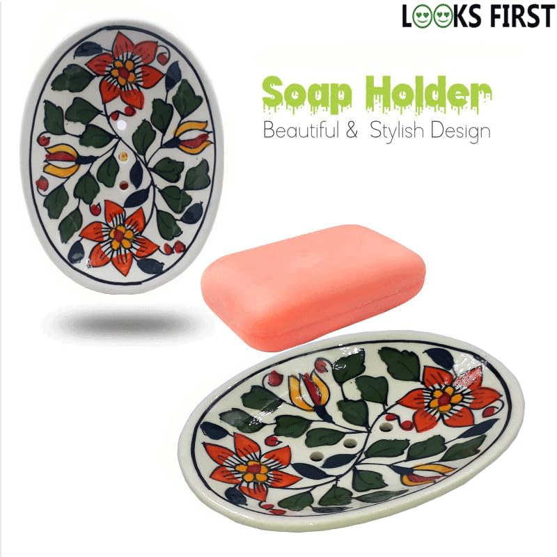 Image of soap Holder for Kitchen Sink | soap Holder for Bathroom | soap Stand for Bathroom | Soap case | Ceramic soap Dish Holder for Bathroom |