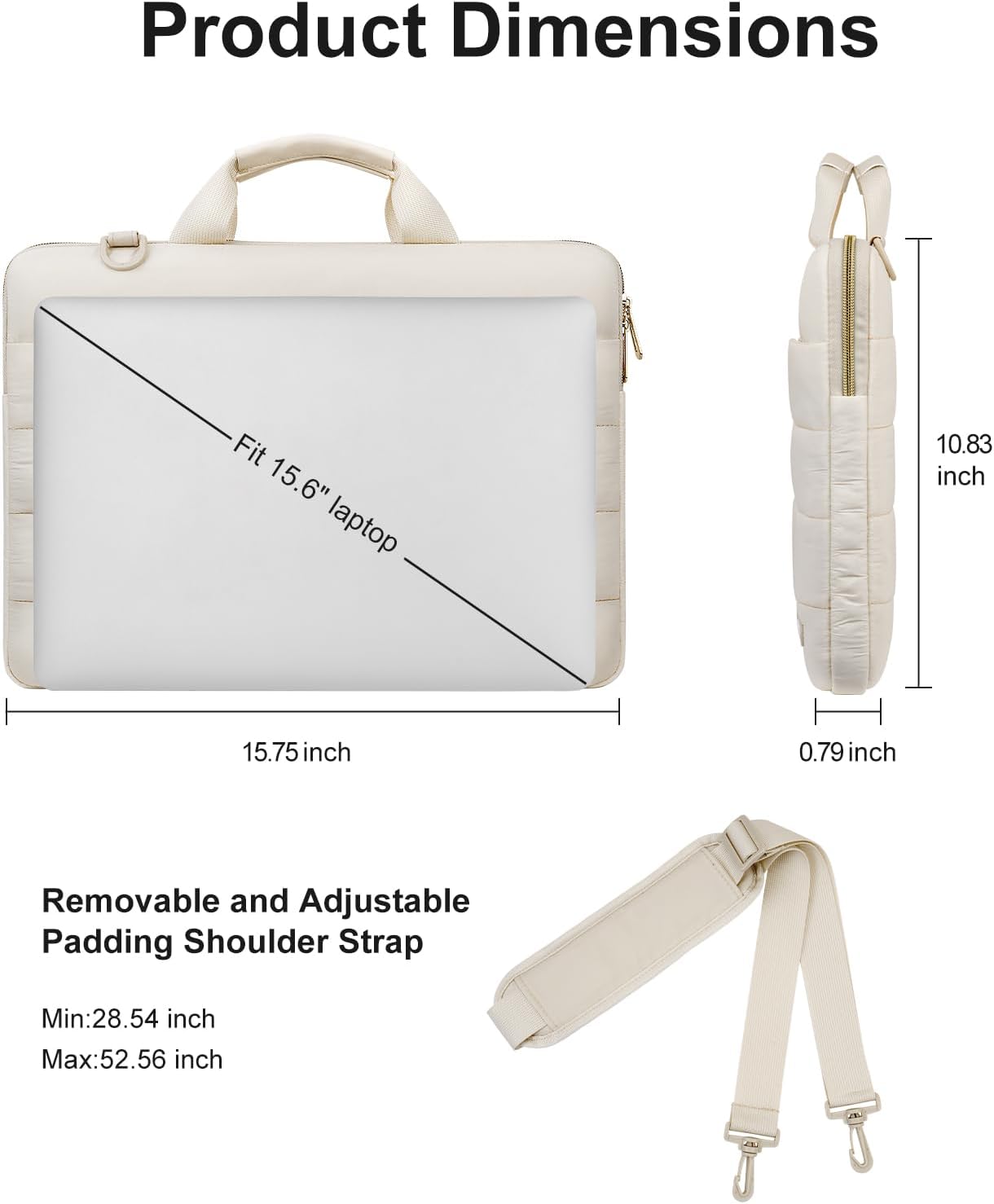 MOSISO Puffy Laptop Bag with Shoulder Strap, Laptop Computer Bags, Laptop Shoulder Bag with Handle - Image 4