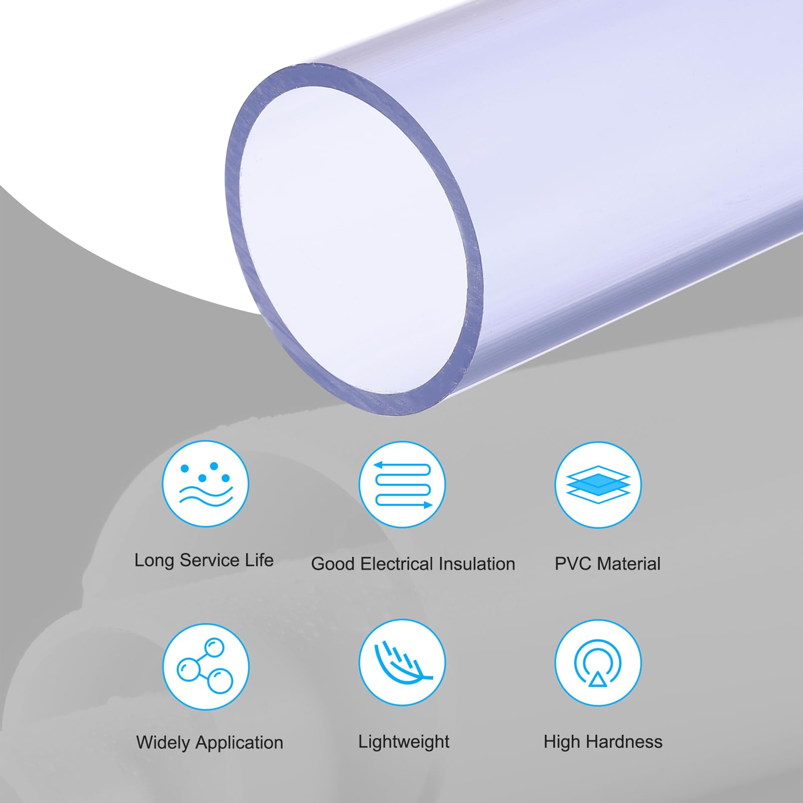 Tubo rígido Transparente de PVC, Tubo de PVC Azul de 0,35 m de diámetro Interior (12-100 mm), diámetro Exterior (16-110 mm) for Acuario y jardín.(43mmx50mmx0.35m)