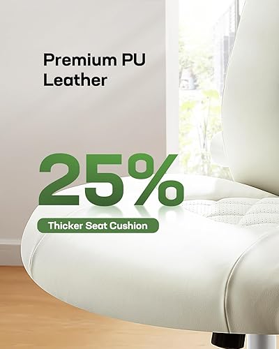 Miniatura 3 de Marsail Silla de oficina ejecutiva con reposabrazos abatibles, silla de escritorio ergonómica de piel sintética, silla de escritorio giratoria