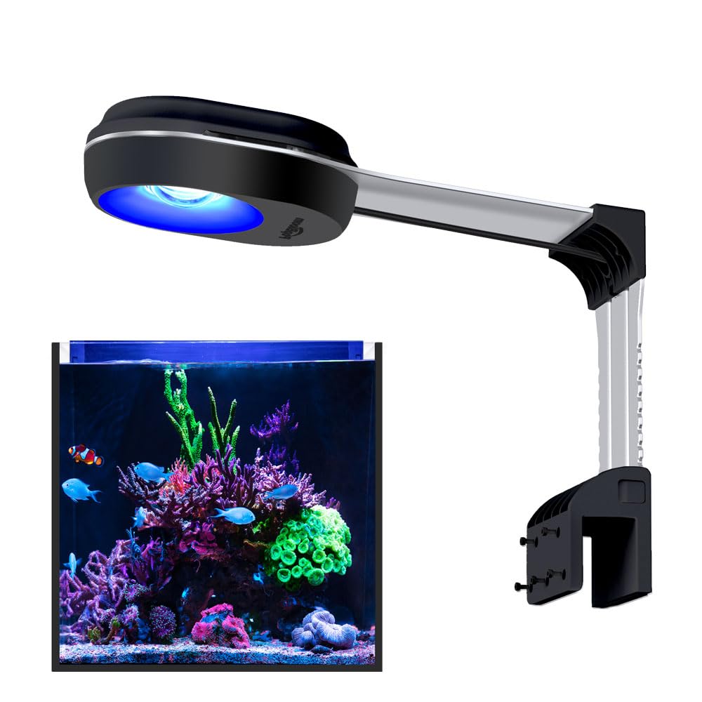 PopBloom 60W Aquarium Led Beleuchtung, Vollspektrum Marine Aquarium Beleuchtung mit Smart App-Steuerung für Ihr 20-24 Zoll Riff Nano Aquarium