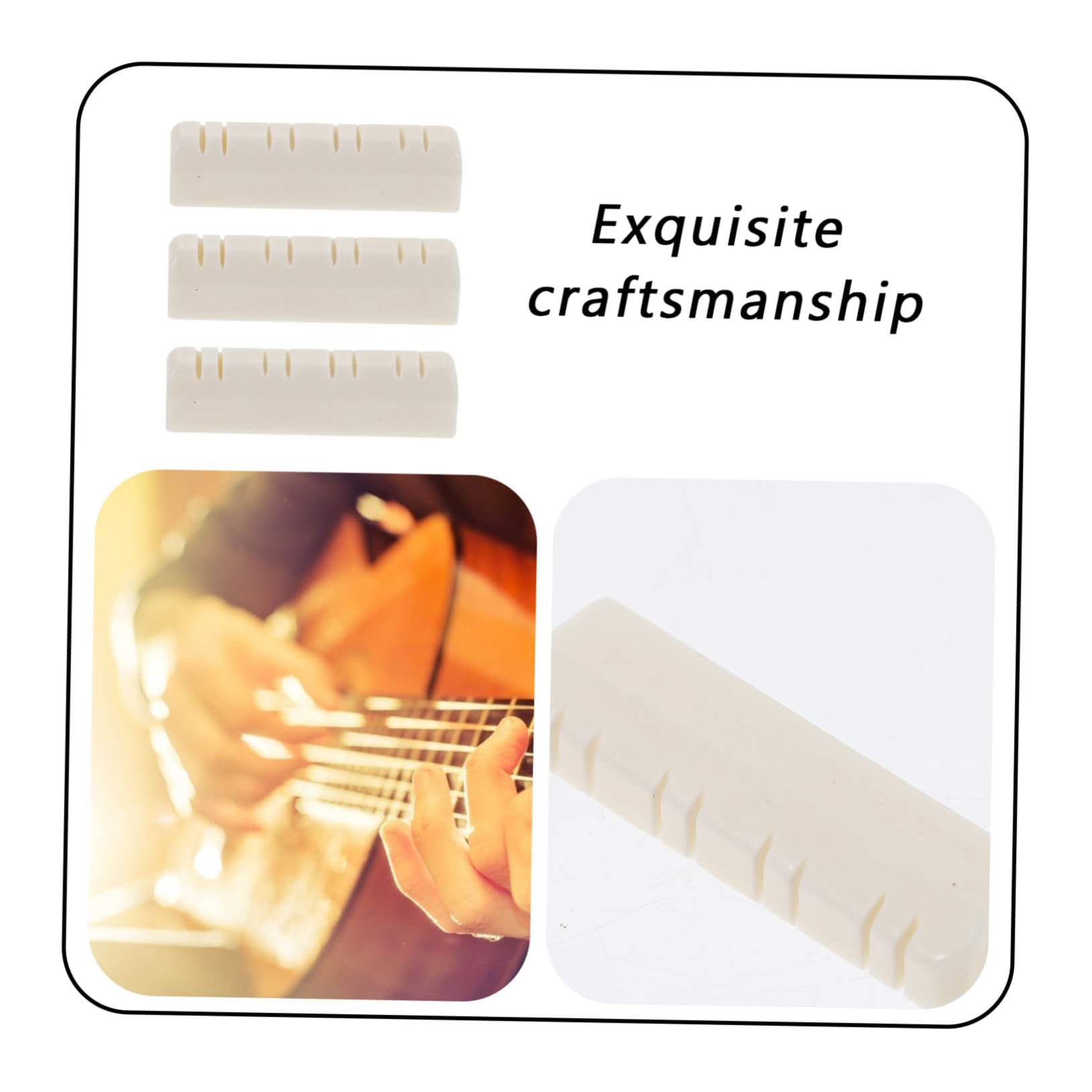 ifundom Mandolin Accessory Kit 3 Pack Support Pillow Acoustic Instrument Music Rest Ox Bone Material Neck Brace