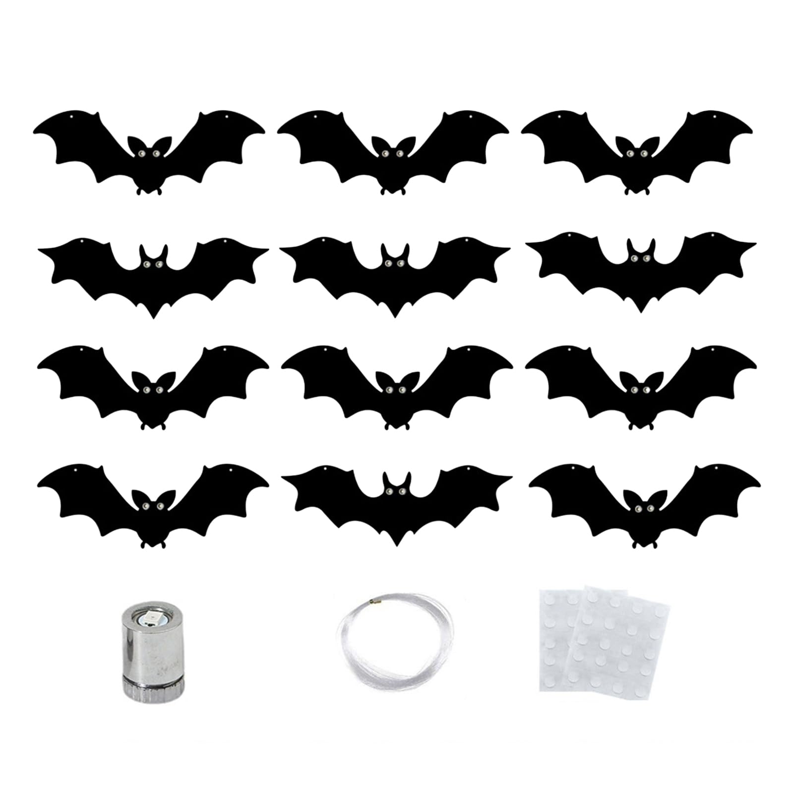 RetroNest 12 Pcs Hanging Bats Halloween Decorations With Glowing Eyes,3D Realistic Spooky Fake Flying Bats For Haunted House Porch Garden Wall Window Party Supplies Purple B