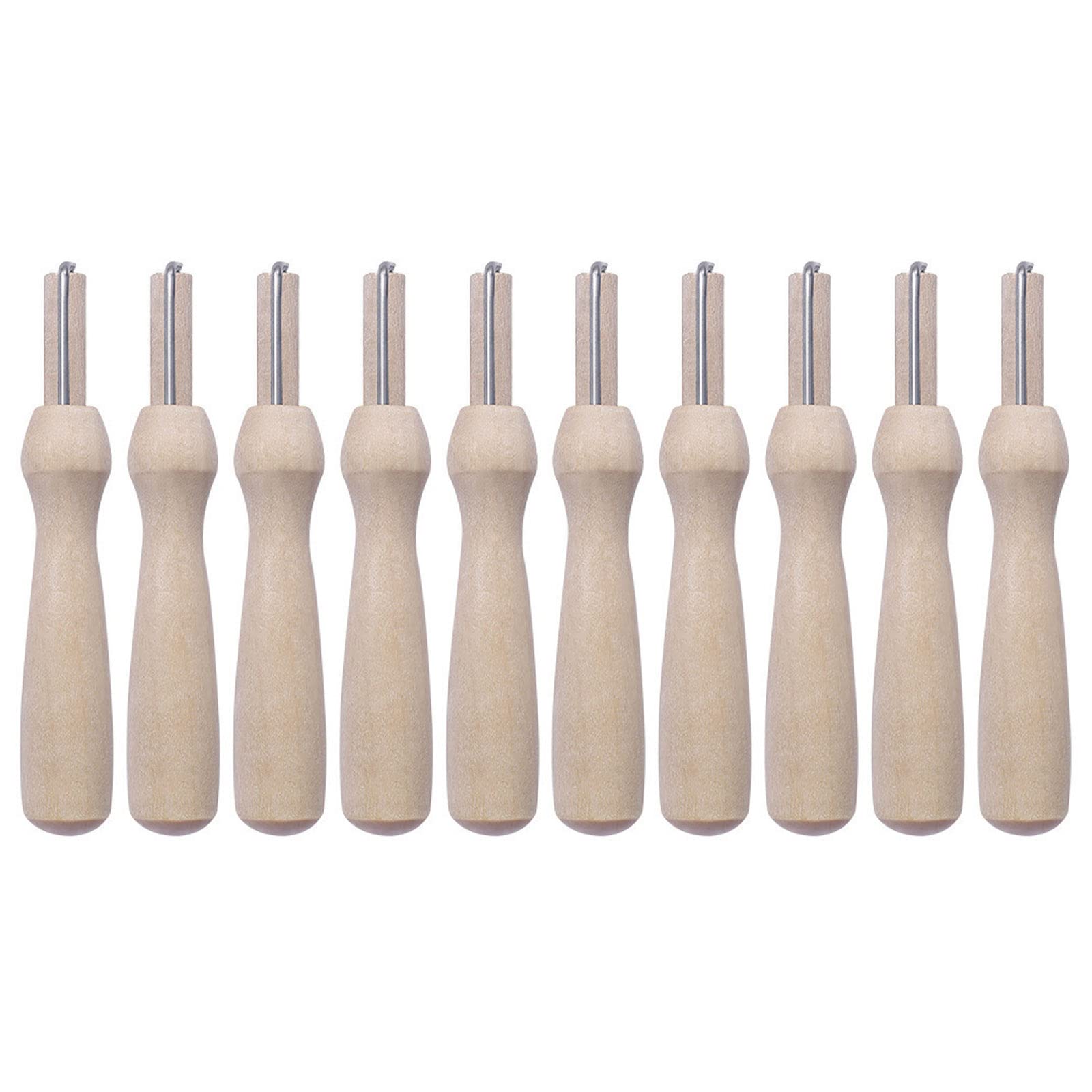 QIEIEI 10pcs Poking Felting Needle Felting Tool for Needle Felting Applique Handicraft Wood Handle Holder with Felting