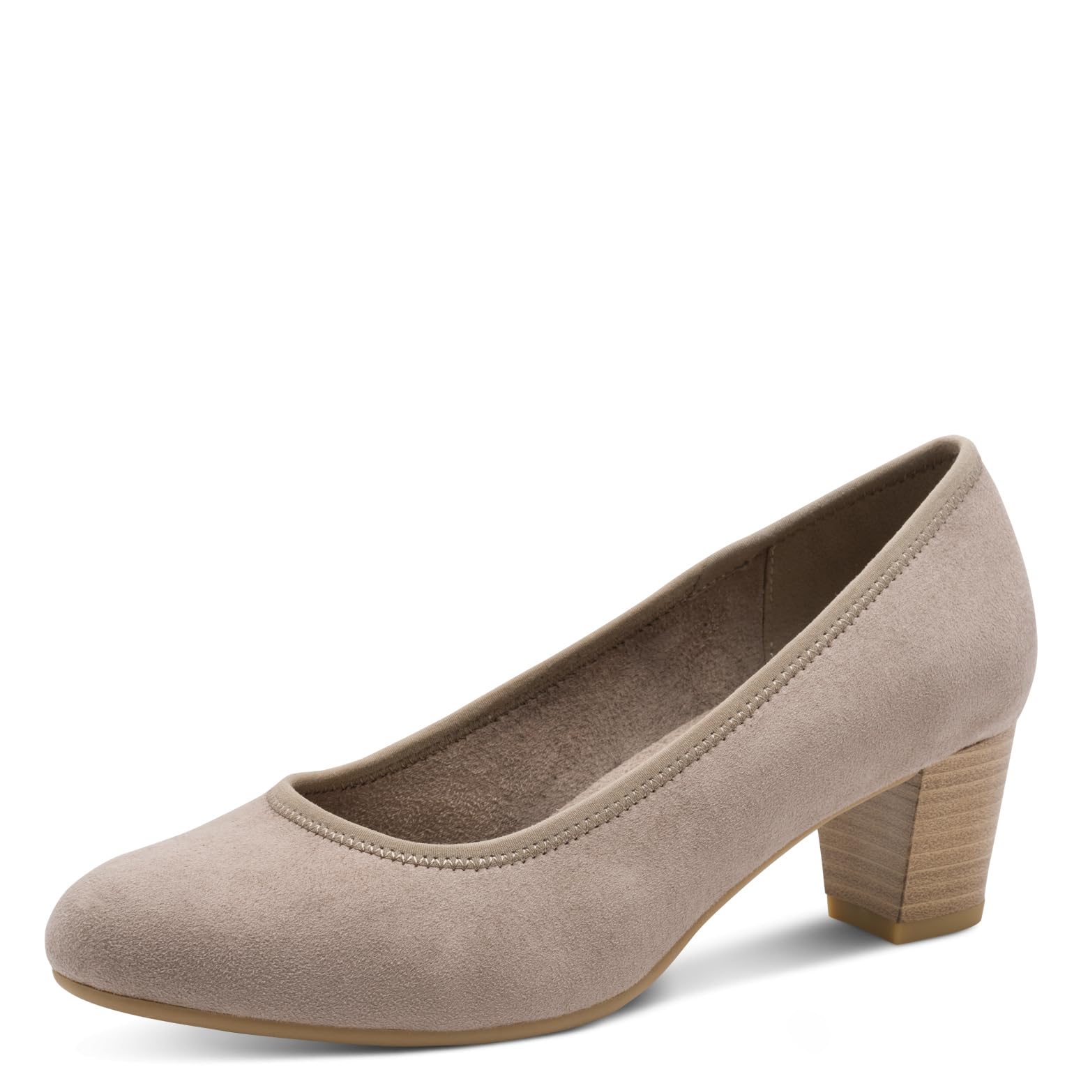 Jana Women’s Pumps with Block Heel Vegan, Stone, 6,5 UK