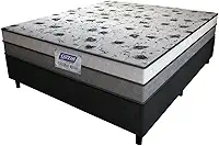Cama Box Casal Colchão Espuma D33 Fort 138x188x59cm Cinza/Branco Gazin - Suporta até 150kg por Pessoa