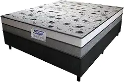 Cama Box Casal Colchão Espuma D33 Fort 138x188x59cm Cinza/Branco Gazin - Suporta até 150kg por Pessoa