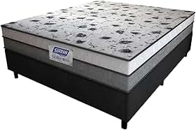 Cama Box Casal Colchão Espuma D33 Fort 138x188x59cm Cinza/Branco Gazin - Suporta até 150kg por Pessoa