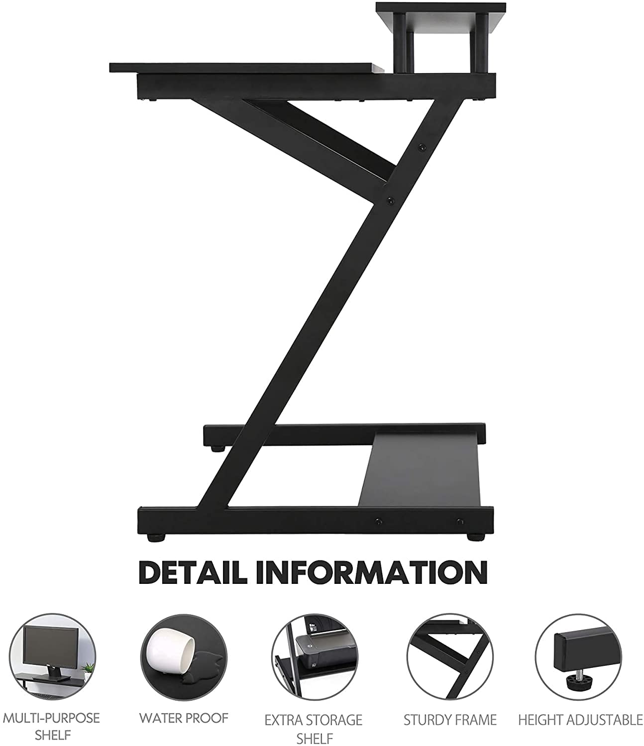 Showay Computer Desk, Computer Workstation for Small Spaces with