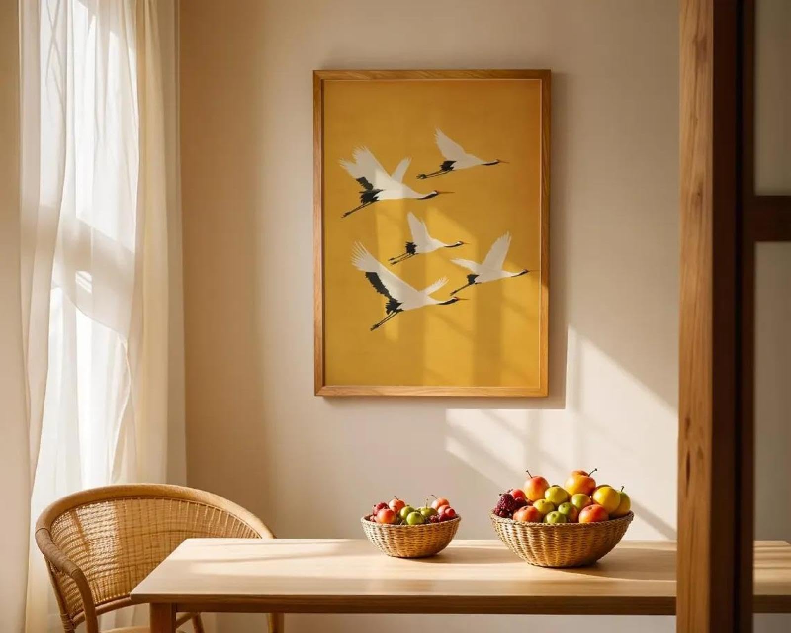 Baibexing Abstract Bird Nature Minimalist Canvas Painting Poster Prints Wall Art Picture Home Decor A2 40X50Cm Unframed