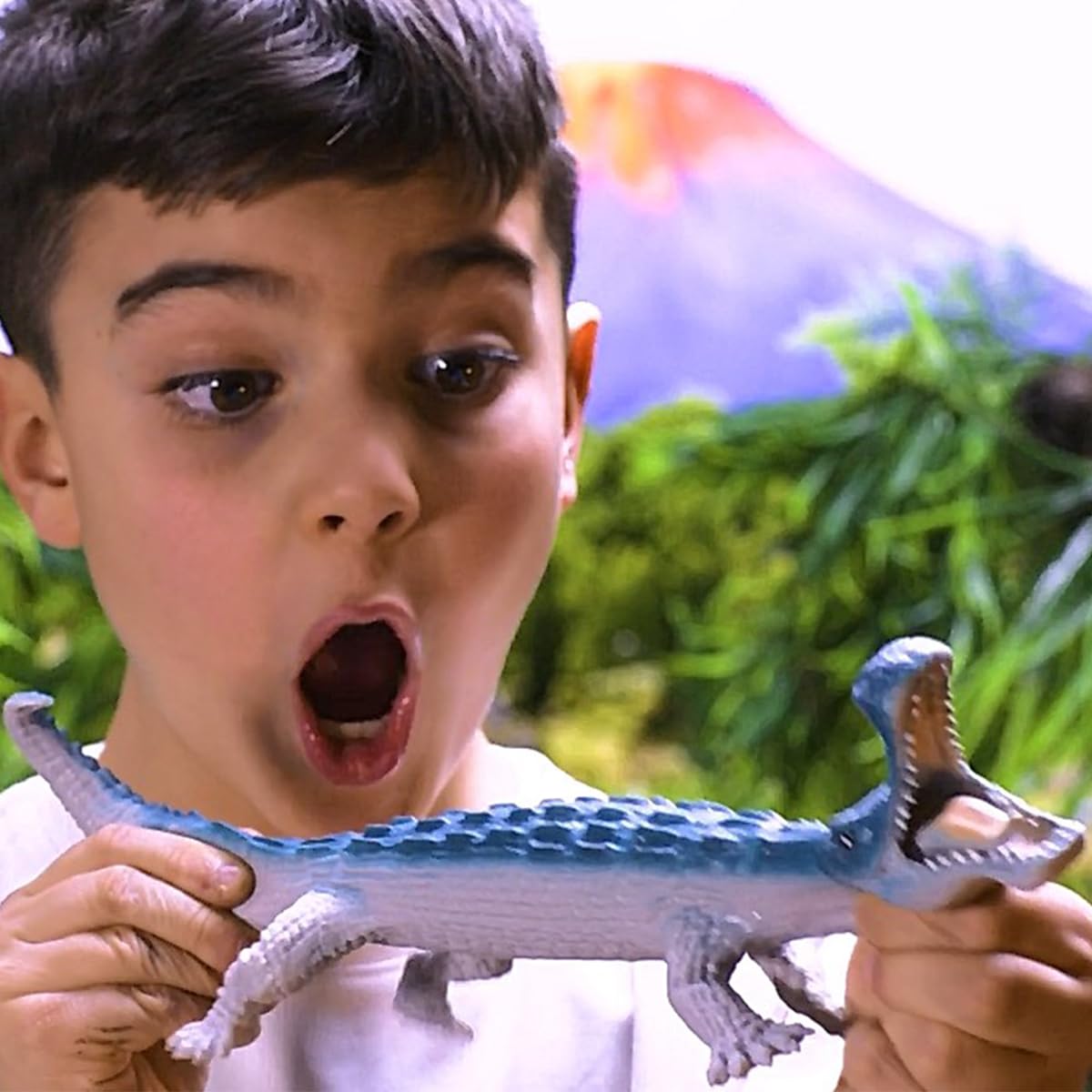 Sbabam Funny Box Legend Of Animals – 3 Dinosaures Extensibles Géants (T-Rex, Tricératops & Plus), Jouet Enfant Préhistorique