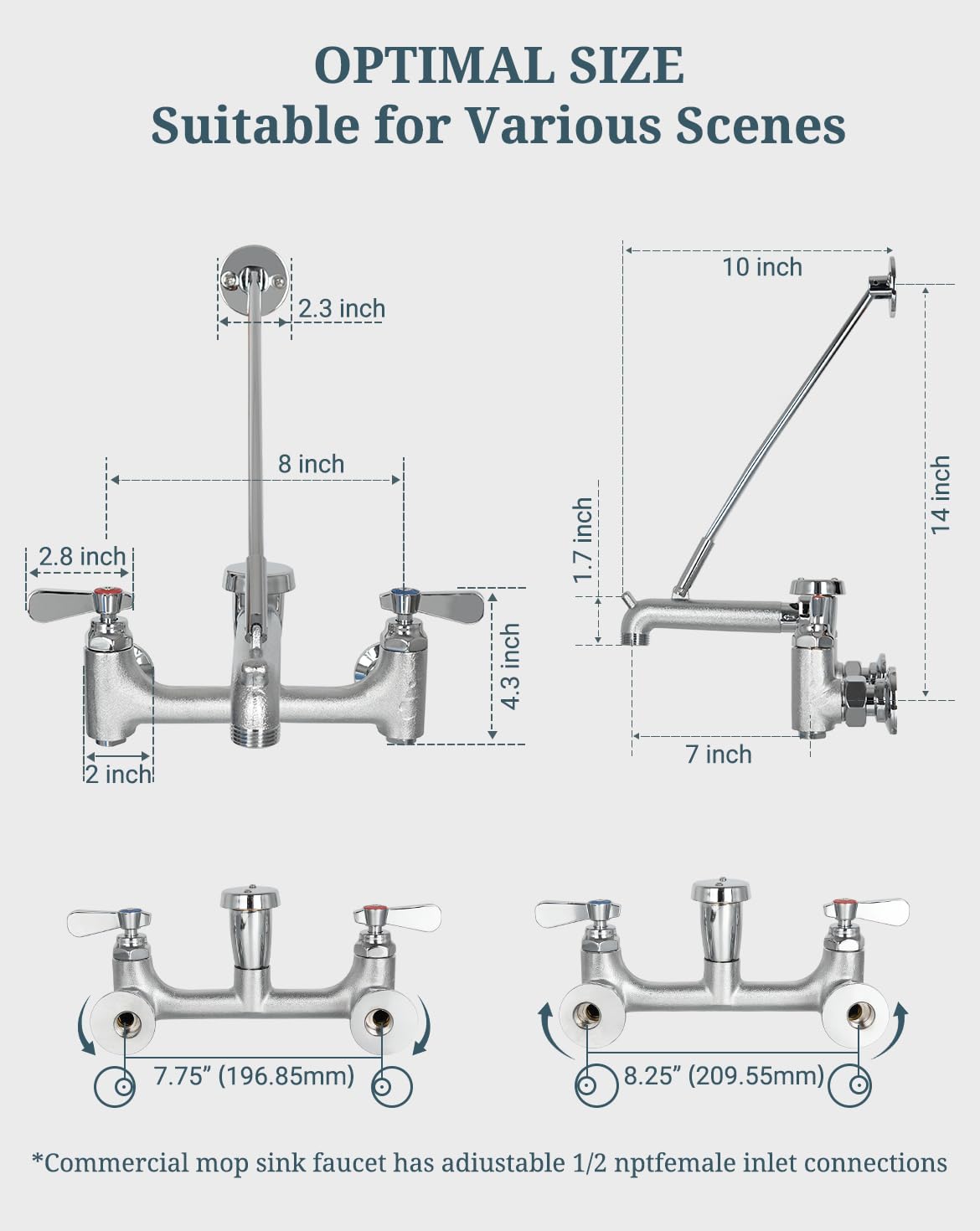 Commercial Sink Faucet with Vacuum Breaker -4