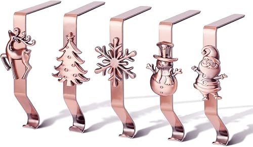 Miniatura 4 de Juego de 5 soportes para calcetines de Navidad para mantel de Navidad, ganchos para medias de chimenea, clip de metal para decoración de Navidad