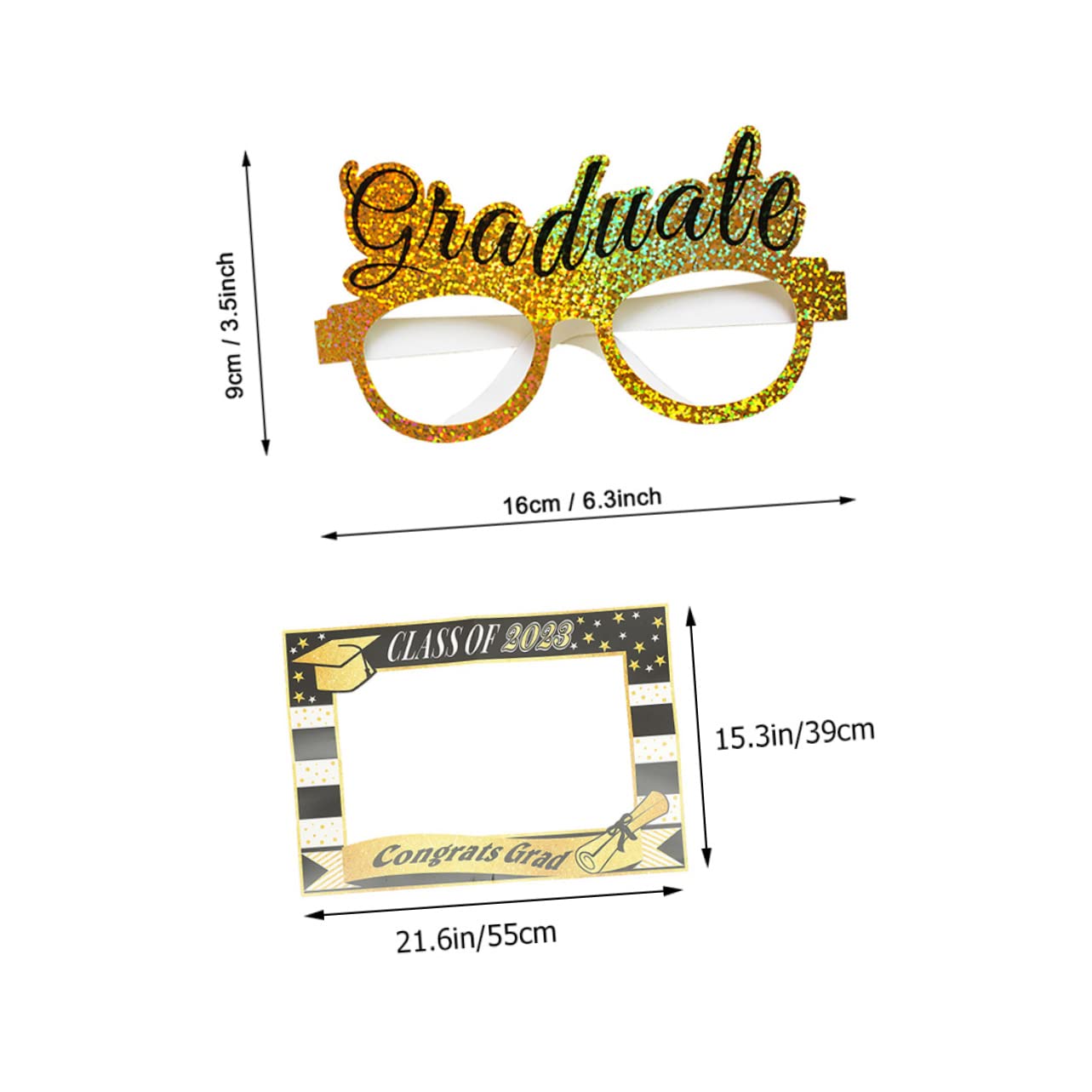 Alipis 4 Set Occhiali da Laurea con Fotografica per Festa Laurea e Foto Booth Accessori Divertenti per Celebrazioni e Riunioni tra Amici