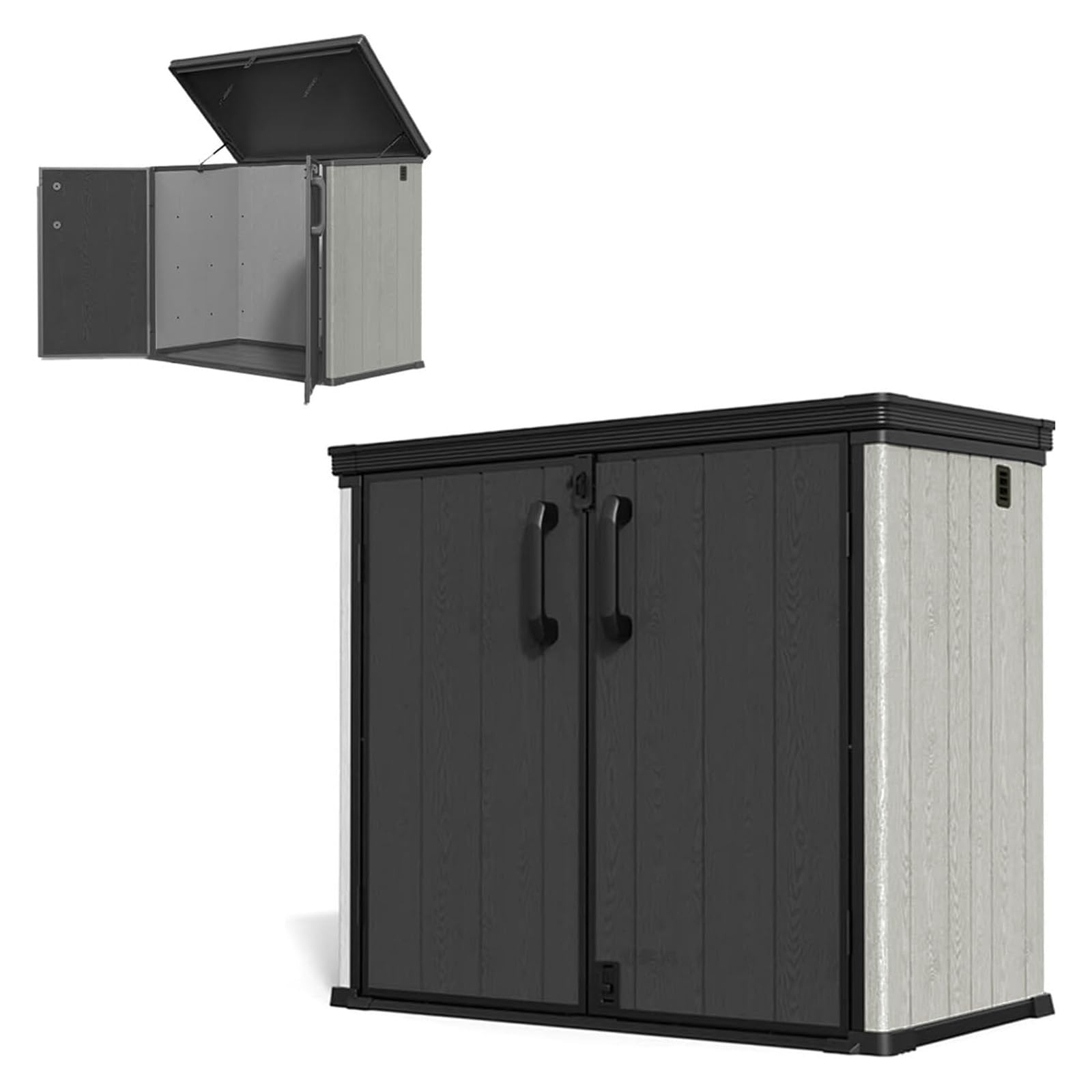 Amazon | AVERIL 物置 収納庫 屋外 900L大容量 幅130*奥行73*高さ