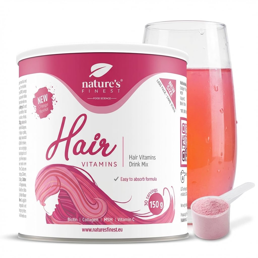 Hair Vitamins Drink: Boost Hair Health with Biotin, Collagen, MSM Powder - Hair Care for Women Seeking Shiny, Strong, Thick Hair Growth - No Added Sugar, 1 Month Supply