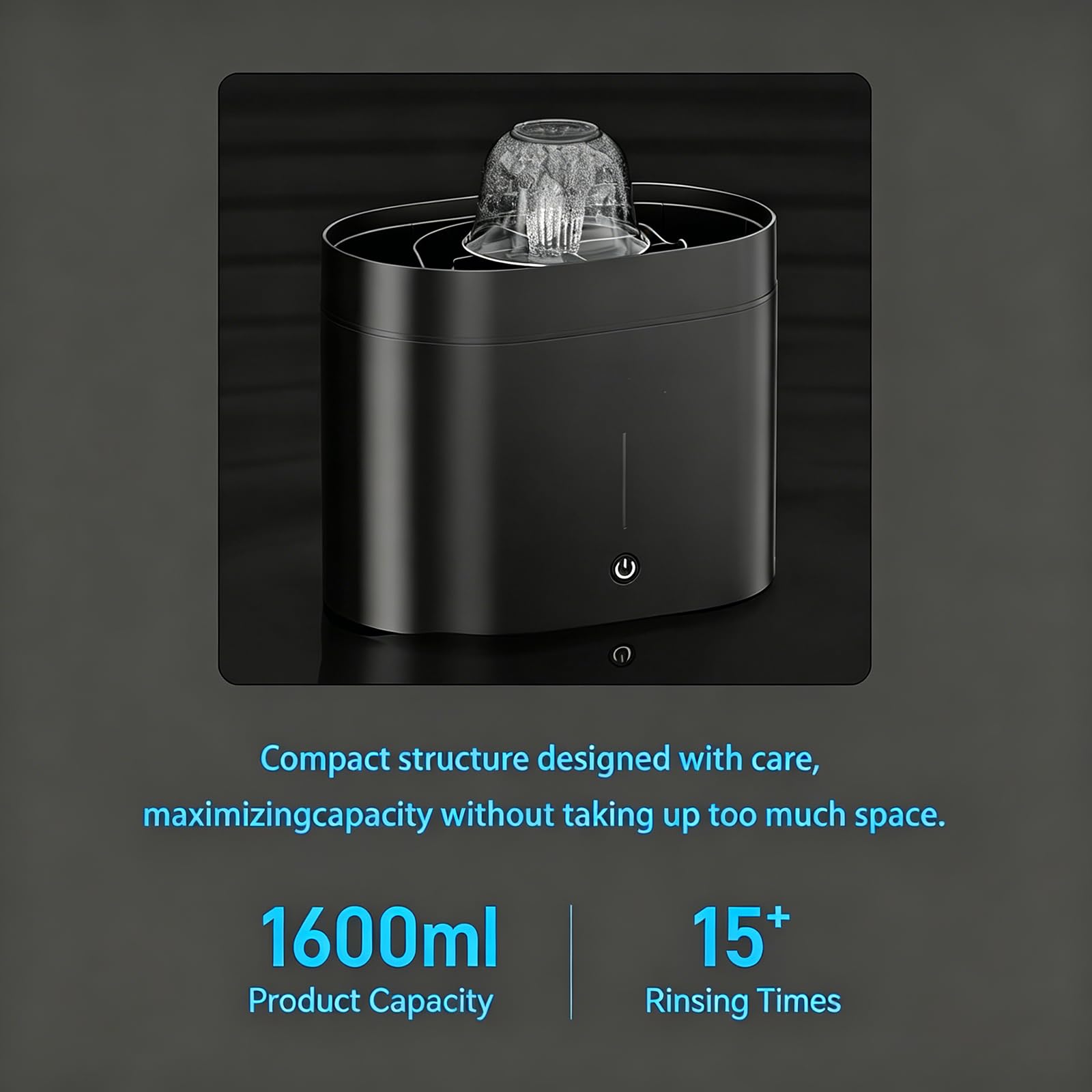 Rince-verres électrique Et Lave-tasses à Thé, Nettoyeur Automatique De Tasses De Comptoir Avec Réservoir D'eau De 1,6 L, Nettoyeur à Jet Haute Pression Pour Mugs, Tasses à Café, Verres à Vin Et