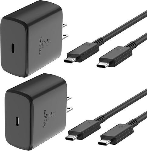 Samsung - Cargador de pared USB C de 45 W, cable tipo C de 10 pies 2 unidades para Samsung Galaxy S23 Ultra Cargador de carga rápidaS22