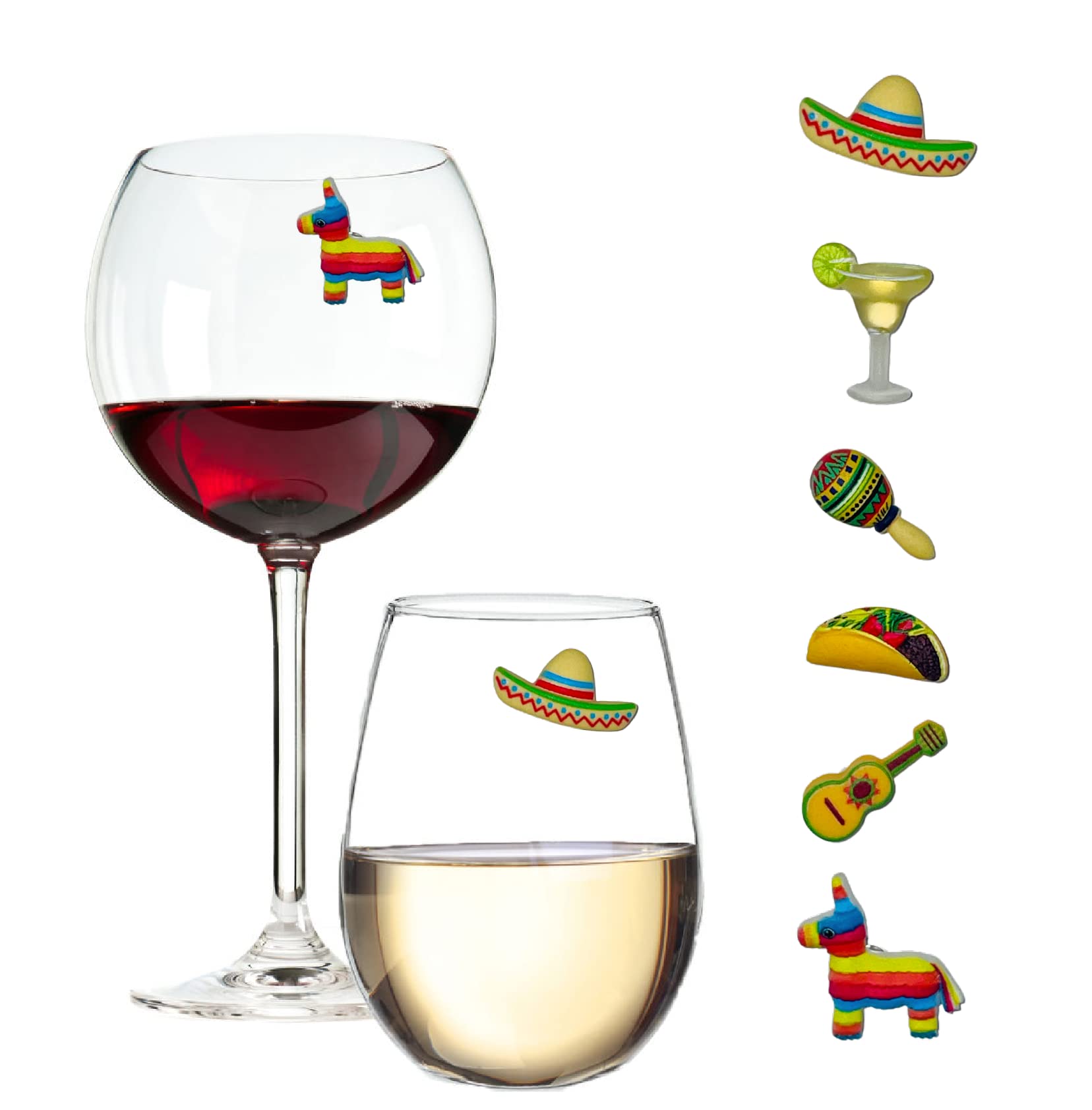 Simply Charmed Cinco de Mayo/Fiesta and Margarita Drink Charms - Magnetic Wine Glass Markers and Party Supplies