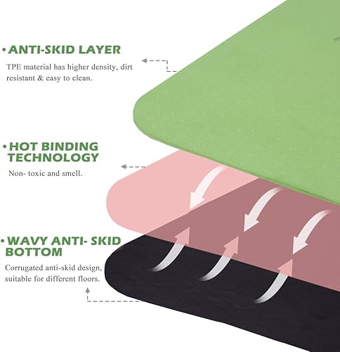Miniatura 7 de UMINEUX Esterilla de yoga extra gruesa de 1/3 y 2/5 pulgadas antideslizante para mujeres, respetuosa con el medio ambiente, tapete de ejercicio de