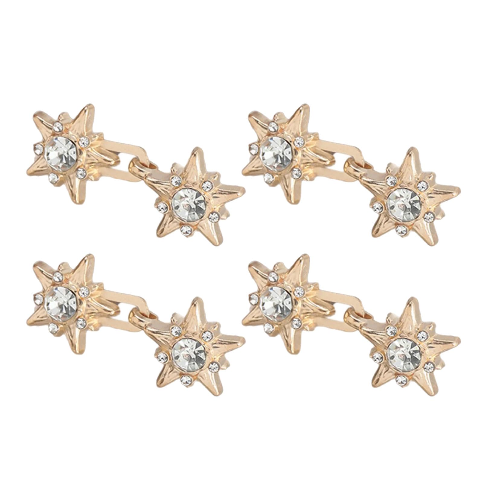 Kalttoy 4 Pairs Detachable Jeans Button Pins Star Jeans Waist Buckles Adjustable Trousers Waist Tightener Not Sewing Required Button Pins