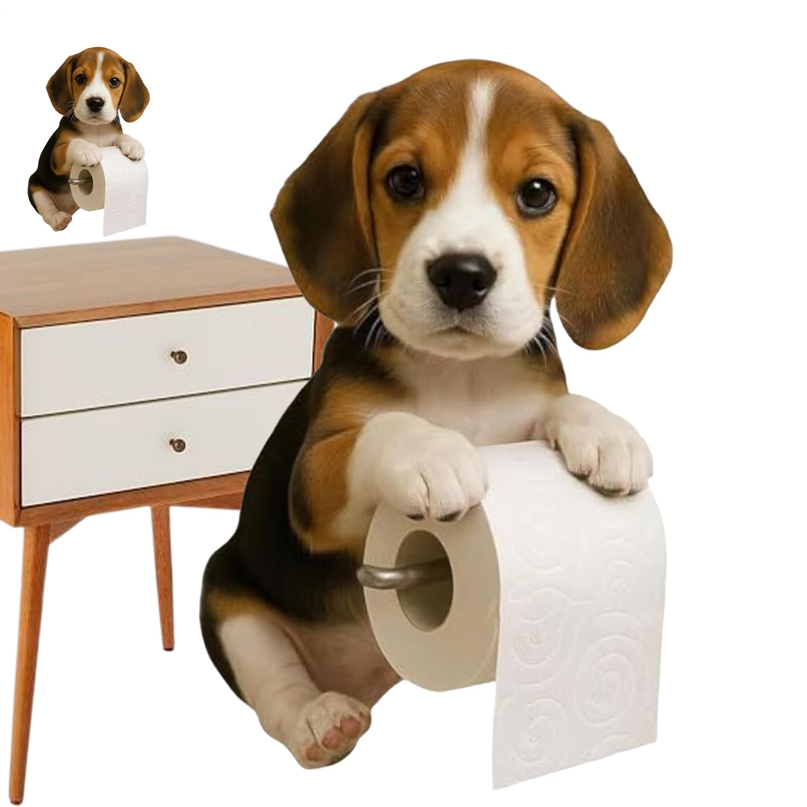 Soporte para toallas de papel de perro para decoración divertida y almacenamiento en baño