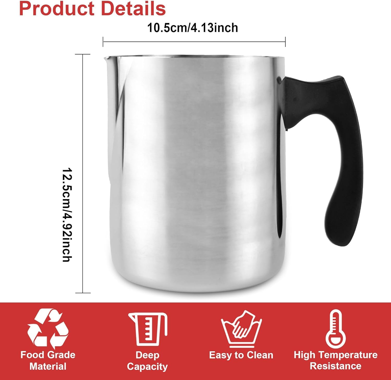 Aslanka Olla para derretir universal de acero inoxidable, baño maría de 900 ml/32 oz, acero inoxidable 304 con mango resistente al calor y pico vertedor sin goteo
