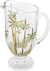 WOLFF - Jarra de Cristal Palmeira - 1,5 Litros - Linha Palm Tree Handpaint
