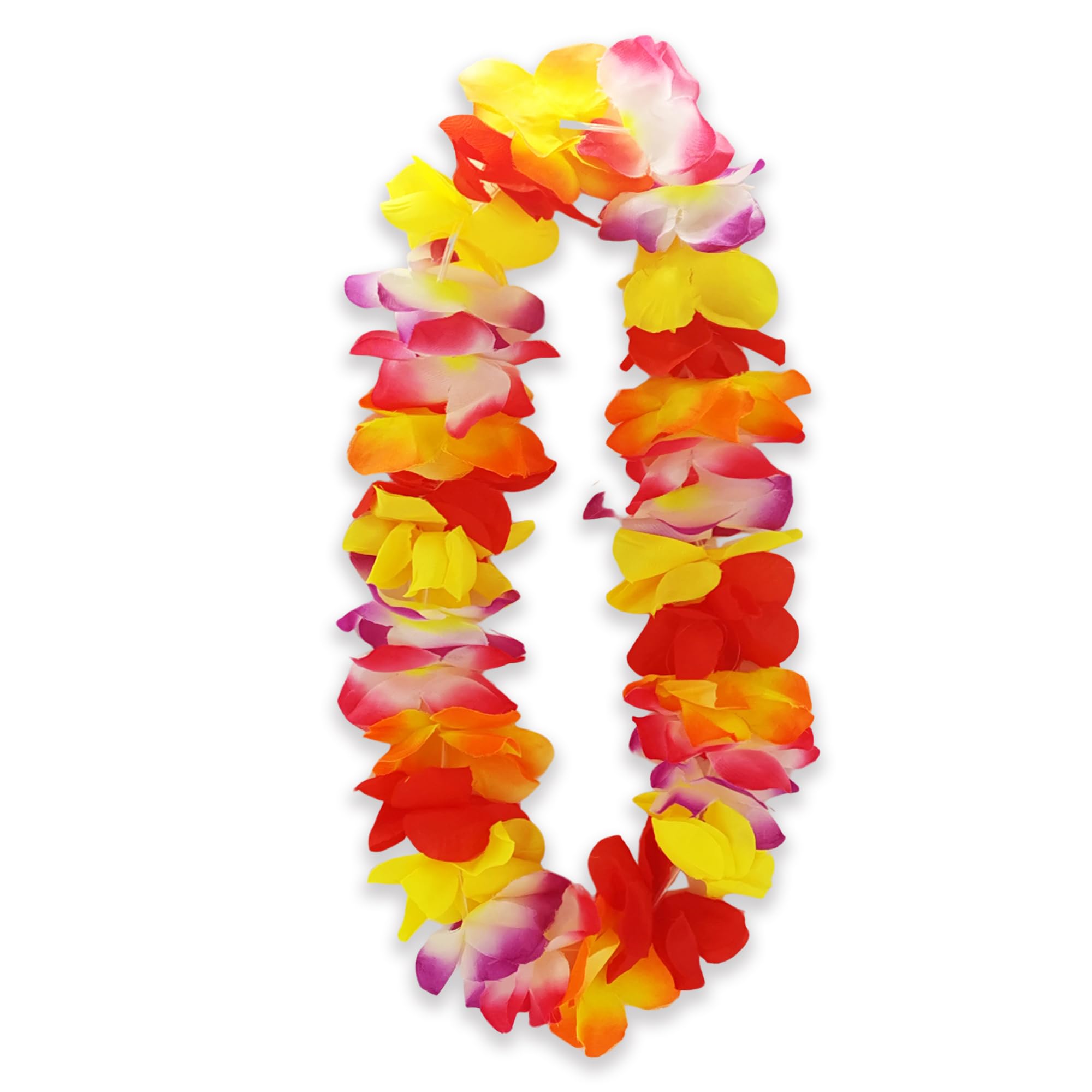 Hawaiian Flower Leis – Jumbo Silk Luau Garlands | Tropical Aloha Party Decorations, Thickened & Oversized for Hawaiian Themed Events, Birthdays, Beach & Summer Parties (Multicolour)