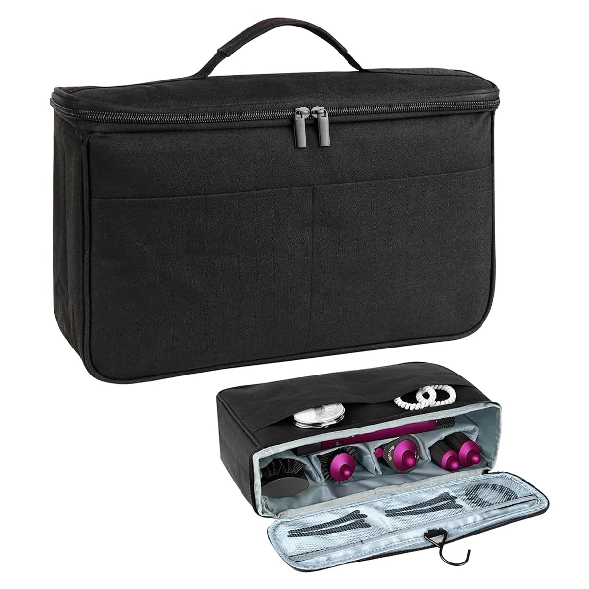 MAYCREATE® Hair Dryer Organizer Bag for Dyson Airwrap Travel Bag Carry Bag with Multi Pocket Travel Hair Styling Tool Bag for Hair Dryer, Curling Barrels, Accessories, Hair Brushes, 37x10x20cm-image-37