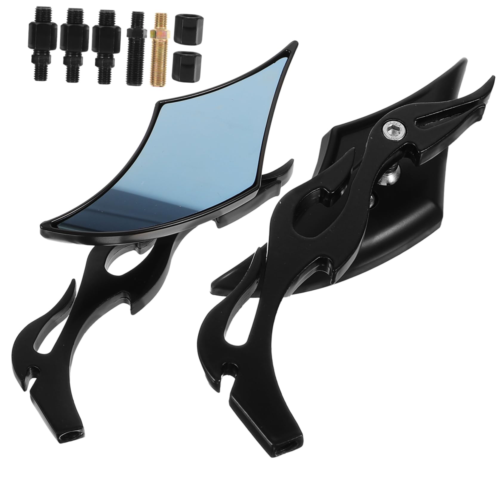 Specchietti Vetro Ruote Veicoli 2 Retrovisori e Due a Pezzi in Abs Neri, Robusti, Facili da Installare Manubrio Motociclette e Bici Elettrica