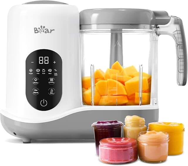 BEAR 2024 Baby Food Maker | One Step Baby Food Processor Steamer Puree B...