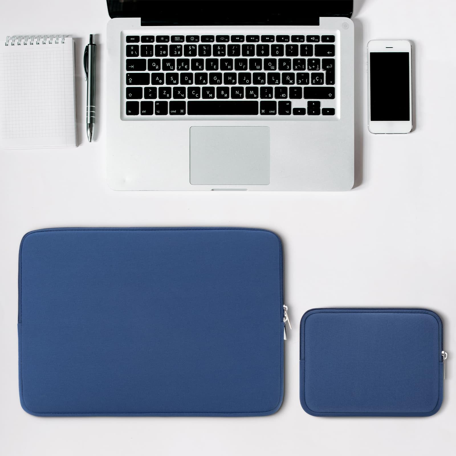 RAINYEAR Housse 15,6 Pouces Ordinateur Portable de Protection Sacoche Laptop Sleeve avec Accessoires Pochette Compatible pour 15,6 Pouces Notebook Computer Ultrabook Chromebook(Bleu Marin)