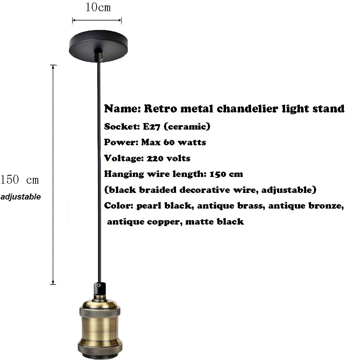 Lampada A Sospensione Vintage Industriale In Vetro Verde Portalampada E27 In Ottone Con Interruttore Altezza Regolabile Per Cucina Camera Da Letto 99530064