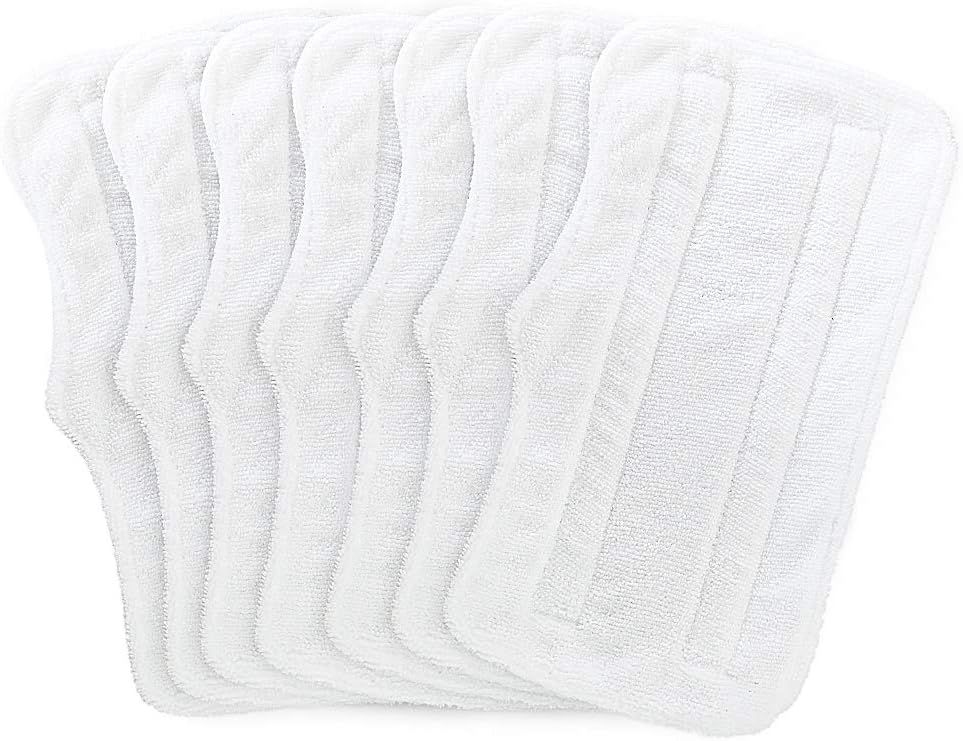 Fushing 7Pcs Microfiber Replacement Cleaning Steam Mop Pads S3101 S3202 S3250 S3251 (White)