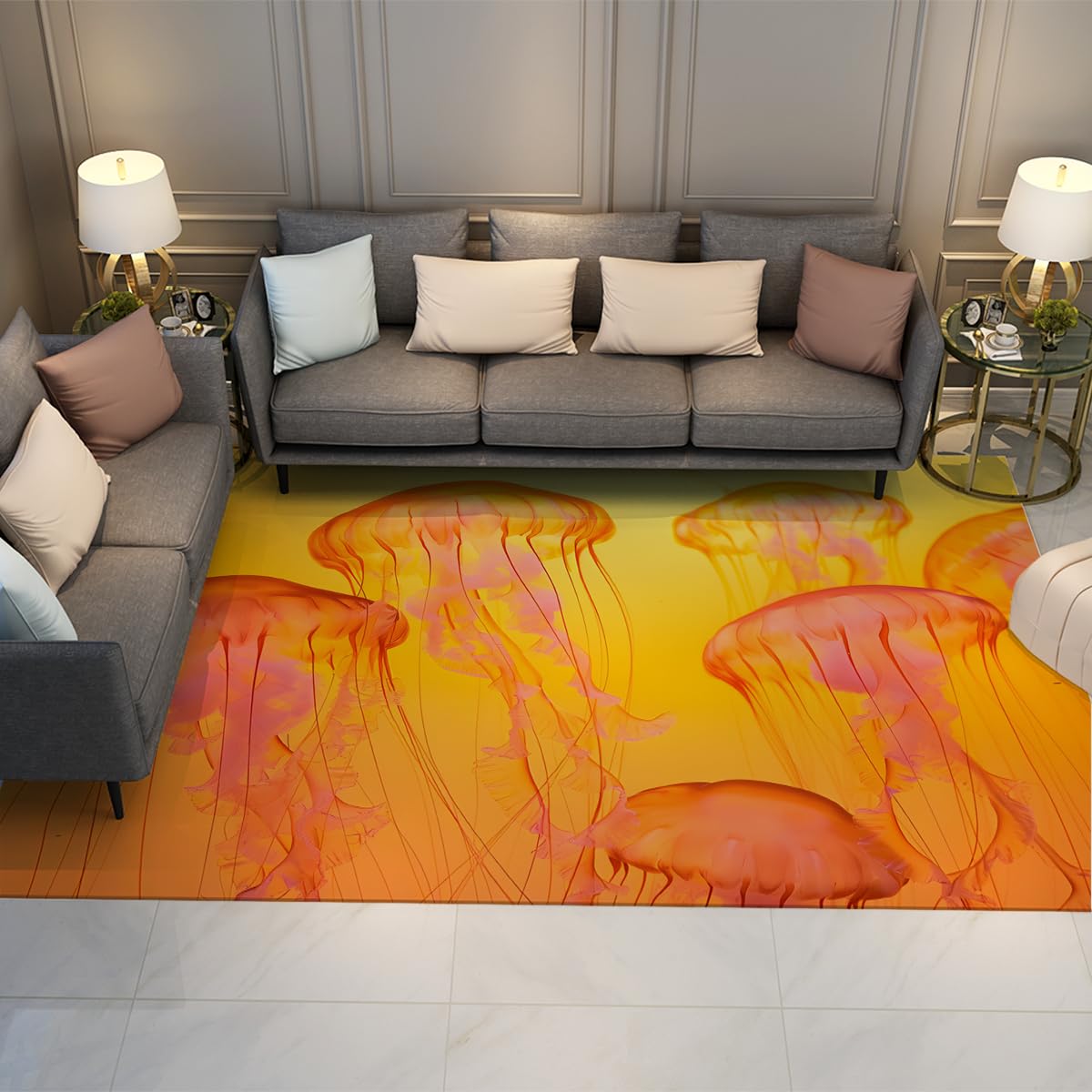 Tapis antidérapant lavable pour sécuriser et colorer une salle à manger familiale