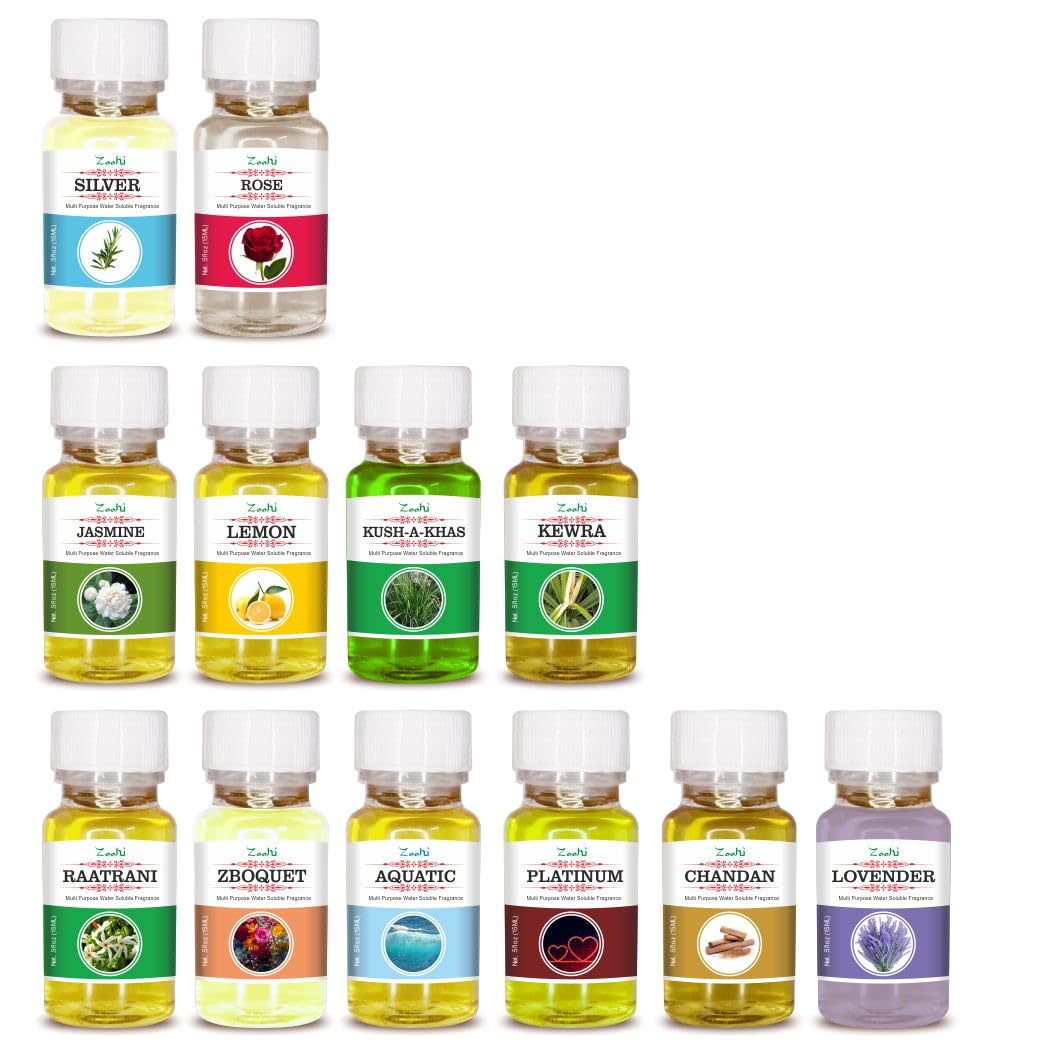 Air Cooler perfume Attar scent Multipurpose water soluble oil for Air Cooler, homemade soap, homemade Perfume spray (Also Usefull For Aroma Diffuser) Pack of 12x 10 ml(120 ML) (Combo of 12 Pcs)-image-0