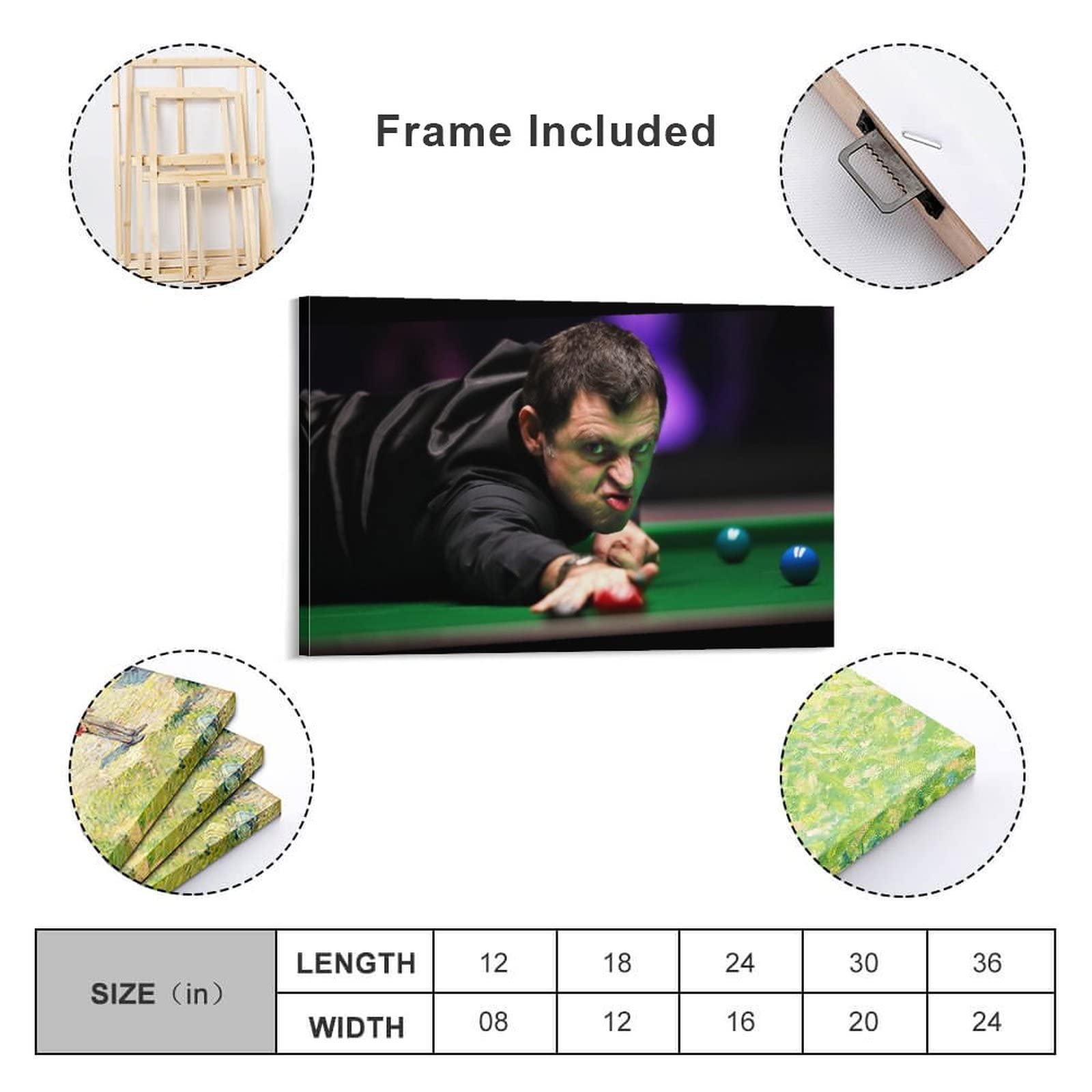 Ronnie O'Sullivan Fan Art Leinwand - Schwarz Weiß Poster 30x45cm