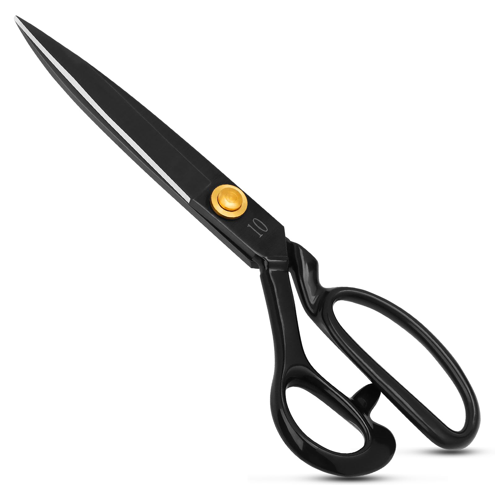 Forbici per tessuti per mancini, forbici da sarto in acciaio al carbonio da 25,4 cm, adatte per tagliare abbigliamento, tessuto, pelle, cucito e design artigianale