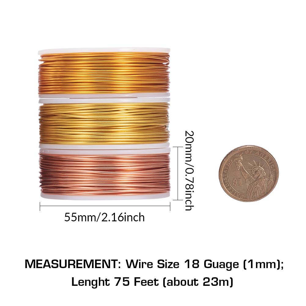 BENECREAT 6 Rotoli 138m 1mm Filo di Alluminio 6 Colori Metallici Misti Filo per Gioielli Filo Metallico per Fabbricazione Artigianale Filo Artigianale in Alluminio 23m / Rotolo
