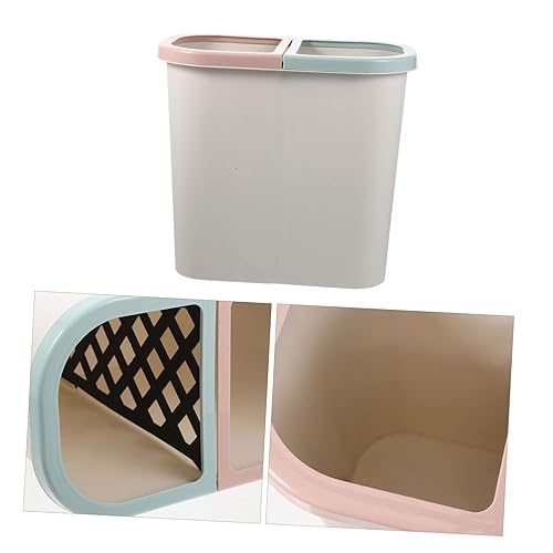 Miniatura 3 de Bote de basura de doble compartimento con tapa, blanco, 12 pulgadas